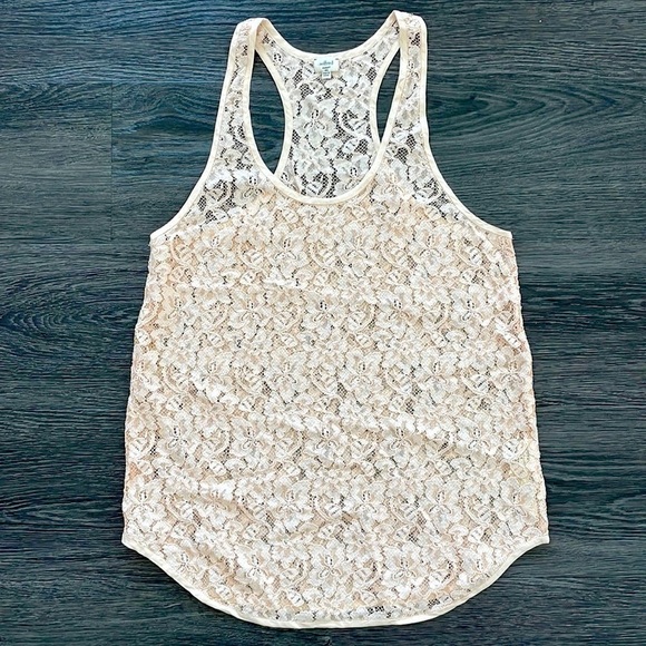 SzXS Wilfred Madeleine Lace Boho tank in a peach/cream colour EUC - Picture 2 of 7